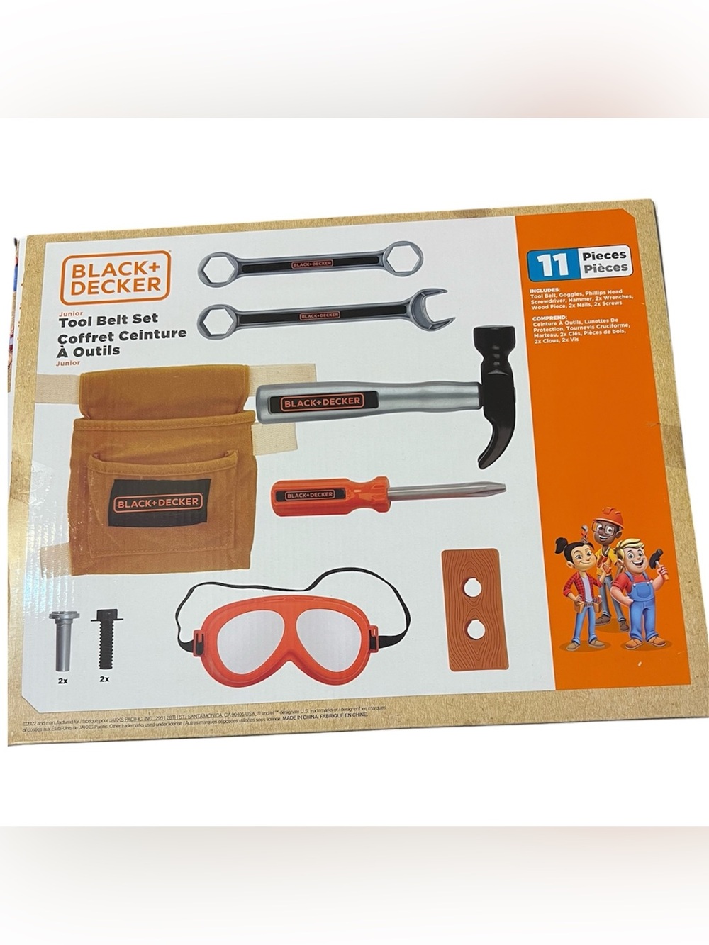 Decker Junior Tool Belt Set 11 Pieces Pretend Play Kids Toy Jakks Pacific New